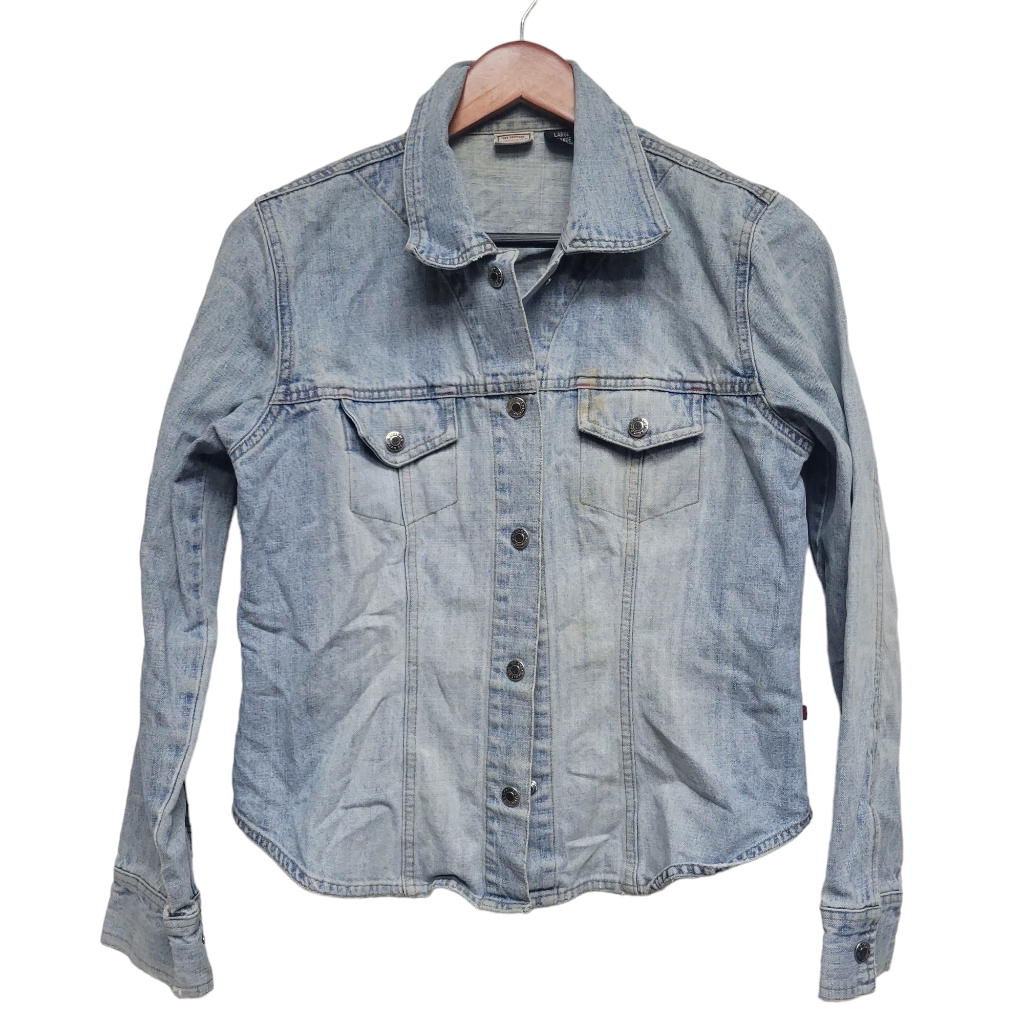 Arizona Denim Jacket Distressed. Size Large.